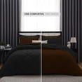 thumbnail image 3 of DNG Creations 3 Piece Reversible Diamond Pattern Comforter Solid - 100% Egyptian Cotton, 800 TC ( Twin/ Twin XL - Size ) All-Season 550 GSM ( Chocolate/Black Colour ), 3 of 7