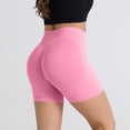 thumbnail image 4 of Women's High Waisted Seamless Biker Shorts Butt Lift Stretchy Workout Shorts, 4 of 6