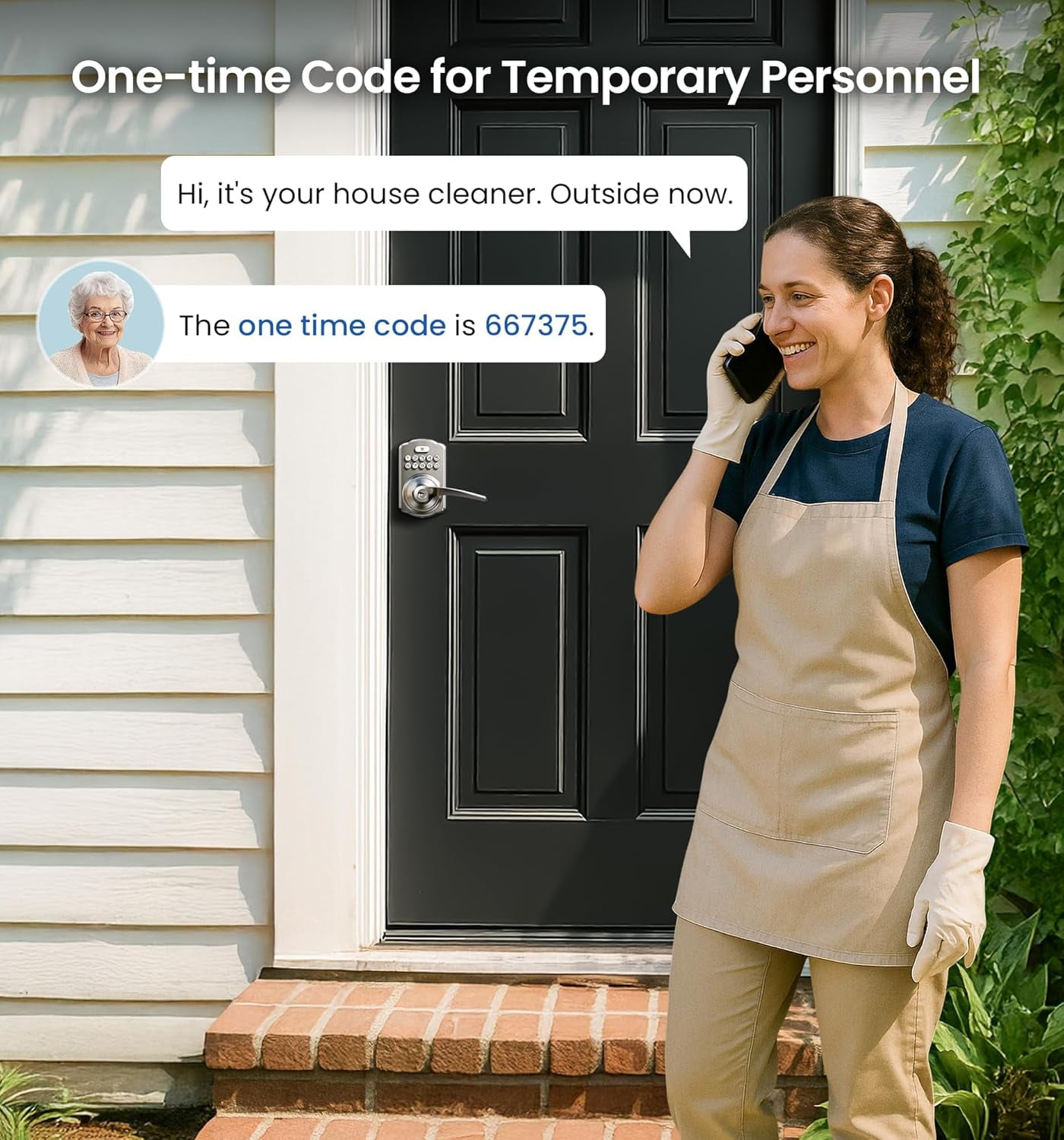 Veise Keypad Door Lock with Handle, Keyless Entry for Front Door & Bedroom, Electronic Lock with Code, Zinc Aluminum Metal Satin Nickel