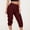 Wine, variant on Babysbule Womens Pants Women's Summer High Waisted Solid Color Casual Capris Cargo Pants With Pokets
