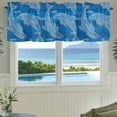 thumbnail image 3 of Blue Abstract Dolphin Valances for Windows Curves Ocean Waves Ethnic Style Rod Pocket Curtain Valance Window Treatment Short Curtains for Kitchen Living Room, 42"x12", 3 of 9