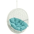 thumbnail image 4 of Modern Contemporary Urban Design Outdoor Patio Balcony Swing Chair, Blue White, Rattan, 4 of 5
