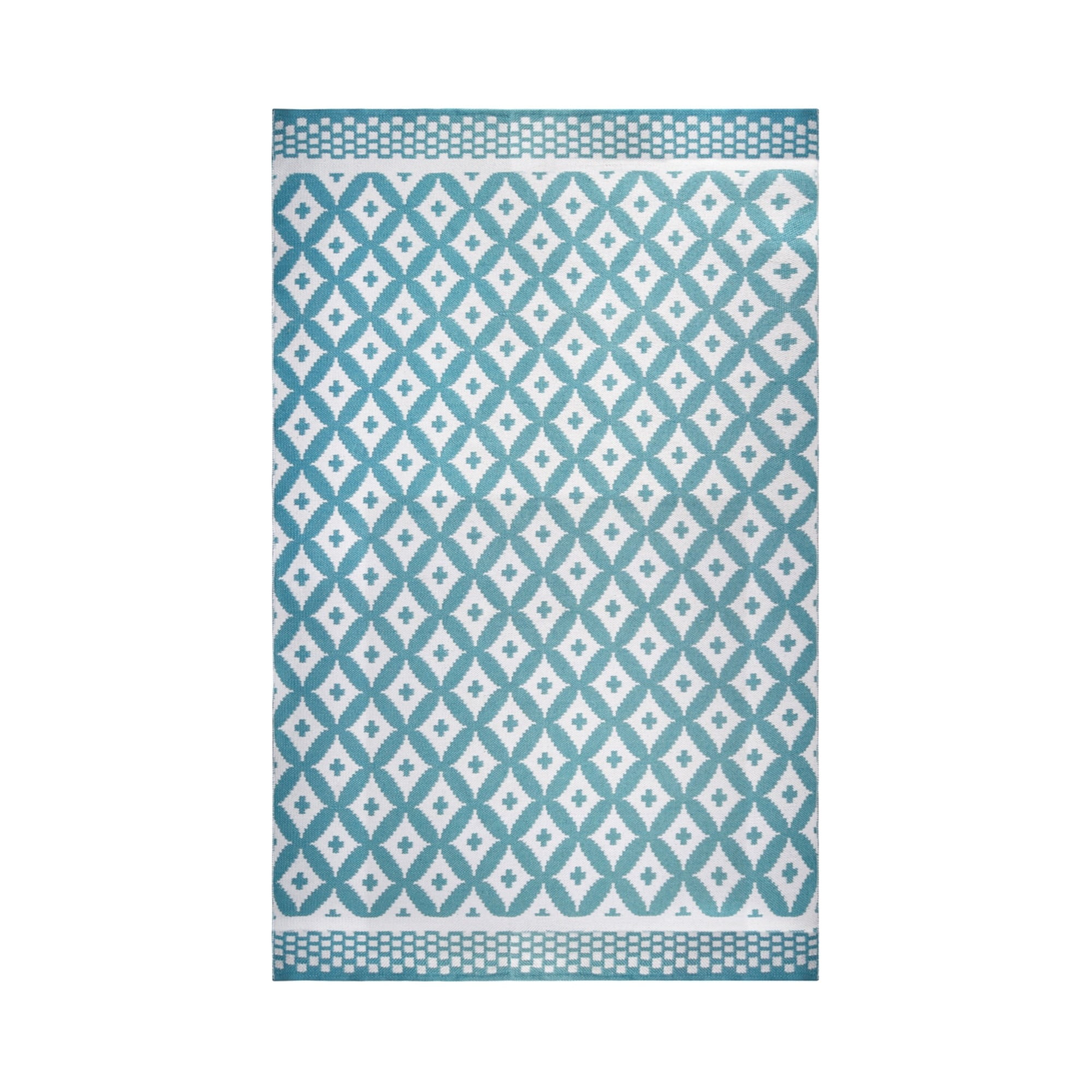 Superior Lattice Indoor/ Outdoor Area Rug, 6' x 9', Turquoise