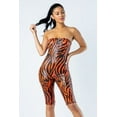 thumbnail image 1 of Zebra Print Tube Romper With Front O Ring Zipper Detail, 1 of 5