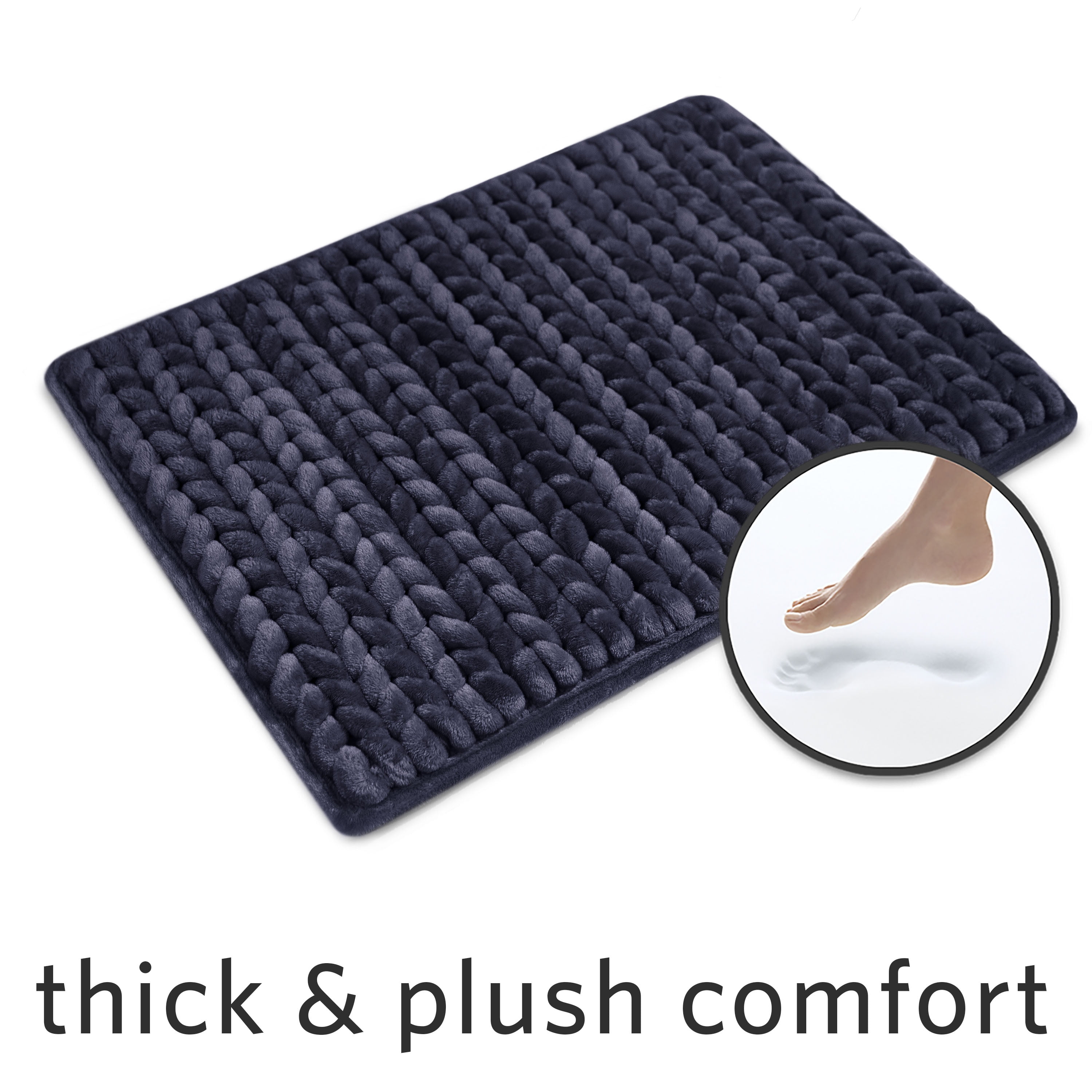 Better Homes & Gardens Thick & Plush Braided Charcoal Infused Memory