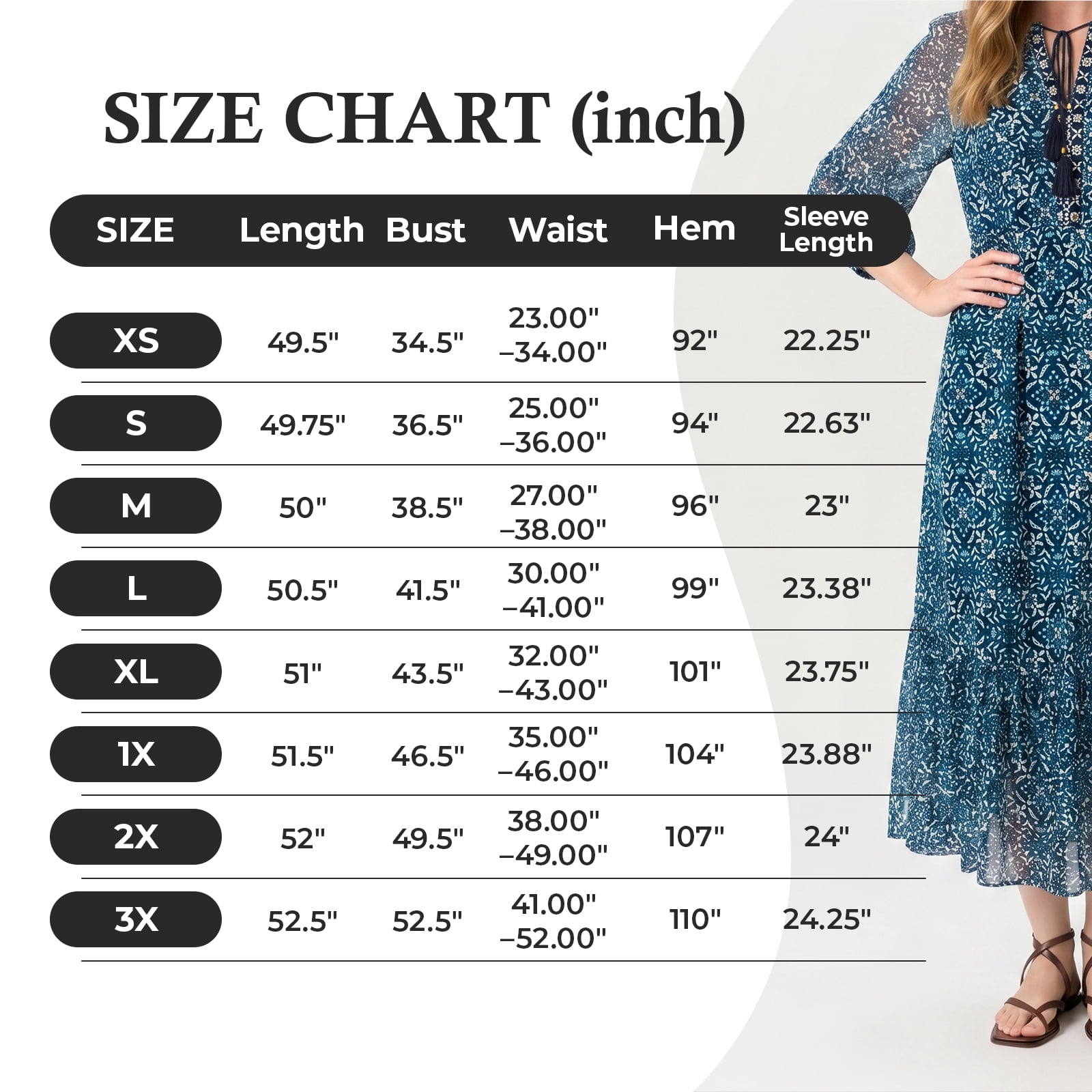 Alvantor Women's Printed Midi Dress, Tie Neck 3/4 Sleeve Tiered Style, Navy Multi