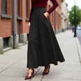 thumbnail image 2 of Arlun Women's Ankle Length High Waist A-Line Flowy Long Maxi Skirt with Pockets High Waisted Simple Solid Color Elegant Long Skirts Plus Size Outfit Black XXXXL, 2 of 4