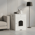 thumbnail image 2 of Homy Casa Cat House with Hidden Litter Box Enclosure, Indoor Cat Furniture with Drawer, 2 of 7