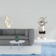 thumbnail image 2 of Figura de astronauta abstracta, adorno artístico moderno de resina para escritorio, armario, chimenea, estante, decoración del hogar, aniversario,, 2 of 8