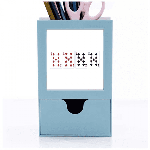 9 heart spade club pattern Desk Supplies Organizer Pen Holder Card