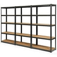 thumbnail image 1 of Gymax 3PCS 72'' Metal 5-Tier Garage Storage Rack Shelf Adjustable Freestanding Black, 1 of 9