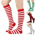 thumbnail image 3 of Women's Stripe Knee Highs Socks Christmas Stockings Stripe Calf Socks Halloween Party, 3 of 10