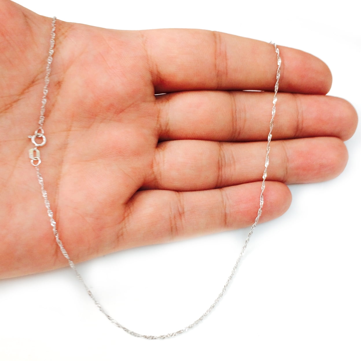 10k Solid Yellow or White Gold Singapore Pendant Chain Necklace (16, 18 and 20 Inches)