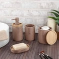 thumbnail image 4 of Modern Matte Cappuccino Bathroom Tumbler, Minimalist Design Toothbrush Holder, Versatile Home Organizer, 4 of 6