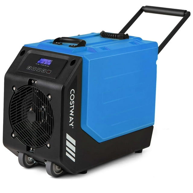 Costway 190 PPD Commercial Dehumidifier Rotational Molded Industrial Dehumidifier with Pump Blue
