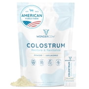 WONDERCOW Colostrum Supplement Powder for Gut Health, Immune Support, Muscle Recovery & Wellness | Natural IgG Pure Whole Bovine Colostrum Superfood, Unflavored, 30 Servings