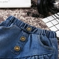 thumbnail image 4 of Toddler Kids Girls Blue Denim Mini Skirt Short Dress Jean Skirt Casual, 4 of 5