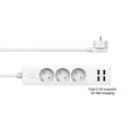 thumbnail image 4 of 1PC Socket Plug A 4x 3-Way Connection And Multi-Socket 2.3 1.7 M With USB Port Cable Board Extension Power Small Appliances White, 4 of 8