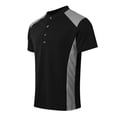 thumbnail image 5 of MIXUE Shirts For Men Summer Color Block Print Round Neck Button Down Short Sleeve Slim Fit Casual Pullover Tops Tee Shirts Holiday Wear,Black,XXL, 5 of 5