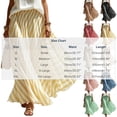 thumbnail image 2 of Boho Skirts for Women Summer Midi Length Loose Fit Plaid Long Flowy Elastic Waist A-Line Skirt Beach Vacation Red XXL(XXL), 2 of 6