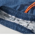 thumbnail image 3 of Mifsaly Mens Washed Denim Look Shorts 5 inch Drawstring Elastic Waist Lounge Shorts Lightweight Baggy Casual Summer Clothes Light Blue,M, 3 of 5