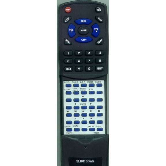 Replacement Remote for PIONEER RT076E0PP011, 076E0PP011, DV310K, DV410V, DV410VK