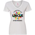 thumbnail image 3 of Inktastic I Support My Uncle Autism Awareness Women's V-Neck T-Shirt, 3 of 5
