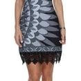 thumbnail image 4 of Women's Sun Flower Printed Crochet Trim Mini Dress, 4 of 4