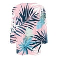 thumbnail image 4 of CYMMPU Blouses for Women Dressy Casual Round Neck Spring Tunic Tops 3/4 Sleeve Fall Fashion Shirts Flower Pattern Loose Fit Lightweight Basic T-Shirts Multicolor S, 4 of 5