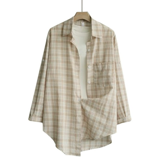 Aayomet Summer Tops Womens T Shirts Long Sleeve Crew Neck Shirts Basic Tee Tops Blouse,Beige L