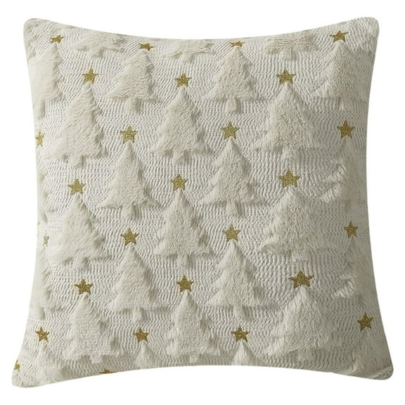 Christmas Throw Pillow 18x18 Inch - Set of 1 with 3D Embroidered Christmas Tree Design for Couch Bedroom Living Room
