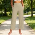 thumbnail image 4 of Womens Stretch Work Pants for Office, High Rise Straight Leg Trousers with Pockets, Wrinkle-Free Business Casual Bottom for Women, 4 of 6