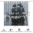 thumbnail image 2 of 4Pcs Medieval Pirate Ship Shower Curtain, Ancient Medieval Sailboat Ocean Shower Curtain Sets with Toilet Lid Cover, U-Shaped Mat and Non-Slip Rugs, Bathroom Decor Set, 72" x 72", 2 of 8