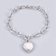 thumbnail image 1 of 1 pulsera de acero inoxidable 304 con colgante de corazón, con cadena tipo cable y cierre de langosta., 1 of 3