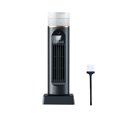 thumbnail image 2 of Ventilador de torre de escritorio USB con humidificador, 6 velocidades, temporizador de 8 horas, tanque de agua de 100 ml, 370 mm de altura, blanco o negro Yulucky, 2 of 9