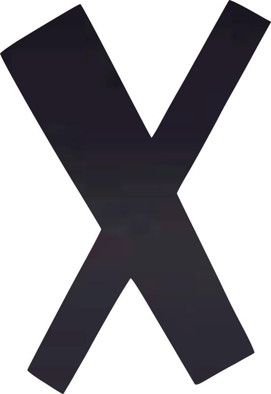 Acrylic Letter X Icebold, 6'' Tall Transparent Black Acrylic Alphabet