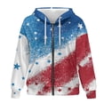 thumbnail image 4 of Uorisanigo American Flag Print Womens Zip Up Hoodies Slight Stretch OversizedHooded Zip up Sweatshirt Size XL Soft Lightweight Fall Fashion Sweatshirt, 4 of 7