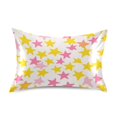 thumbnail image 7 of Yayeee Pillowcase Standard Size Set of 2 Satin Wrinkle Resistant Pillow Case, White Stars Pattern, 7 of 7