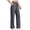 Gray, variant on Women Straight Leg Windbreaker Pants Outdoor Hiking Long Pants Drawstring Elastic Waist Trousers Solid Casual Loose Track Pants