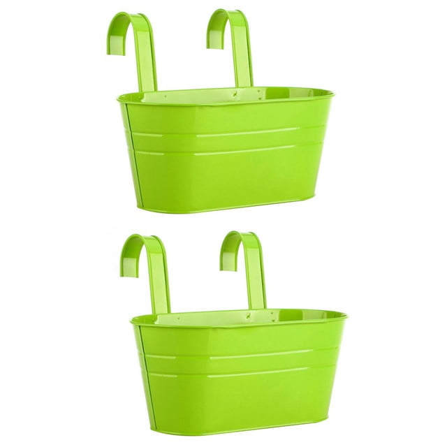 Hanging Flower Pots Hooks 2PCS Garden Tool Metal Iron For Railing Fence Home Decor Detachable Balcony Plant Holder