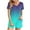 Light Blue, variant on 2 Piece Sets for Women Fashion Gradient Casual Home Two-piece V-neck Top With Pocket Shorts Set