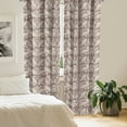 thumbnail image 2 of Ambesonne Brown Paisley Window Curtains, Intertwined Leaves, Each 28" W x 63" L, Dark Mauve and Champagne, 2 of 4
