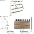 thumbnail image 3 of Wallniture Turin 60" Wall Bookshelf, Floating Shelves for Bookcase, Storage Shelves, Wall Book Shelves with Adjustable Standard Rail Bracket System, Rustic Book Shelf for Wall, Burnt, 3 of 9
