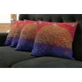 thumbnail image 5 of Ambesonne Ethnic Throw Pillow Cover 4 Pack, Eastern Art, 24", Scarlet Blue, 5 of 5