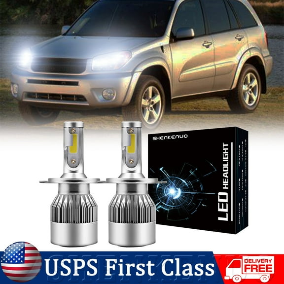 For Toyota RAV4 2001-2005 LED Headlight H4 Bulb High/Low Dual Beam White （2pcs）