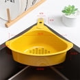 thumbnail image 2 of Cesta de drenaje triangular para cocina, estable, fácil de drenar, cesta de colador para fregadero de esquina, color amarillo, 2 of 6