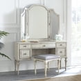 thumbnail image 2 of Highland Park Rustic Ivory Wood Vanity Bench, 2 of 4