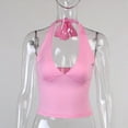 thumbnail image 6 of Beach Vacation Clothes for Women Bra Top Tops for Women Cropped Athletic Top Cropped Camisole Blank Muscle Button Crops Tops Long Memory Girl Girl Design Your Own Tie Back Pink L, 6 of 8