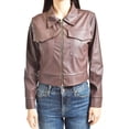 thumbnail image 4 of Chamarra corta de vinipiel Roman Fashion Juvenil 18048 Cafe, 4 of 5