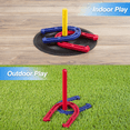 thumbnail image 6 of GSE Games & Sports Expert Throwing Rubber Horseshoes Game Set with Post and Plastic Stakes. Great for Kids & Adults Indoor/Outdoor Game, Otdoor Lawn, Backyard Play, 6 of 8